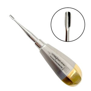 Winged Elevator Golden Serrated Handle 3mm