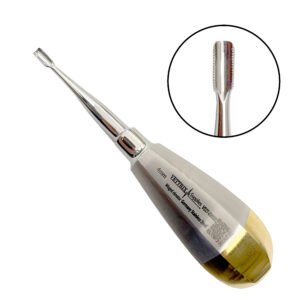 Winged Elevator Golden Serrated Handle 4mm