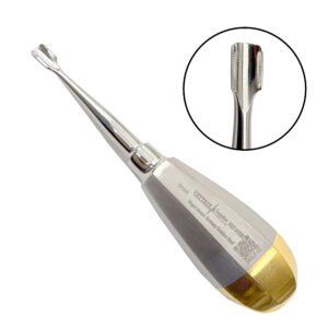 Winged Elevator Golden Serrated Handle 6mm