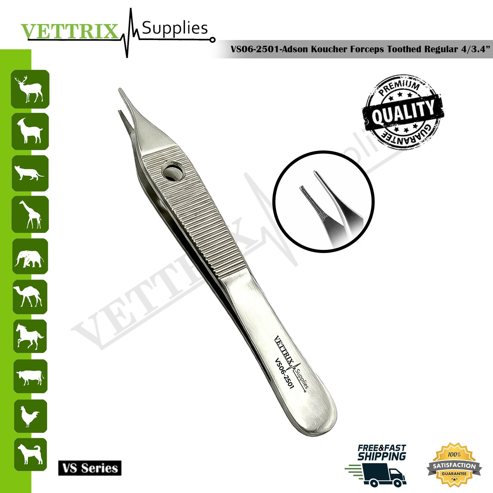 Toothed Adson Forceps Regular 12cm