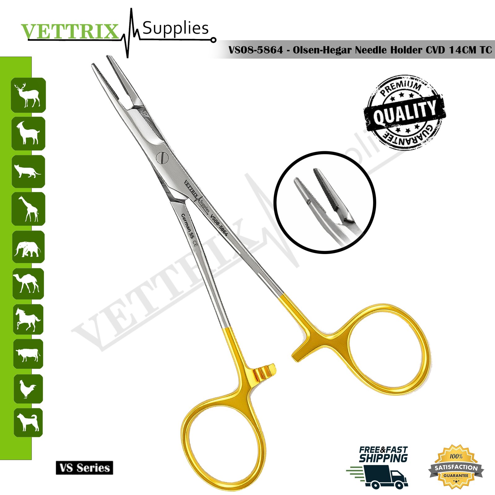 Olsen Hegar Needle Holder CVD 14 cm TC