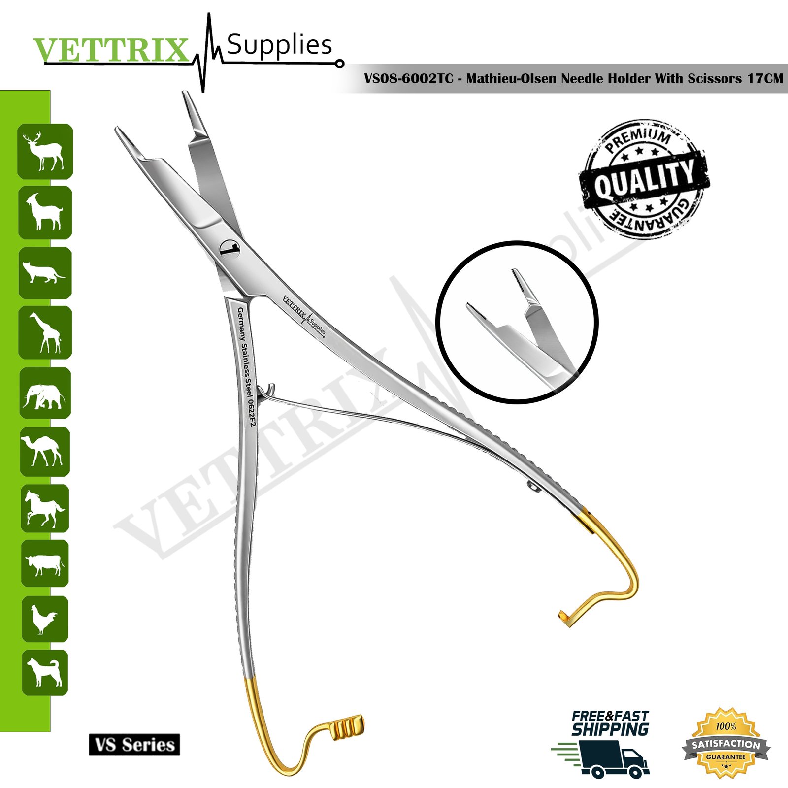 Mathieu Olsen Needle Holder With Scissors 17 cm