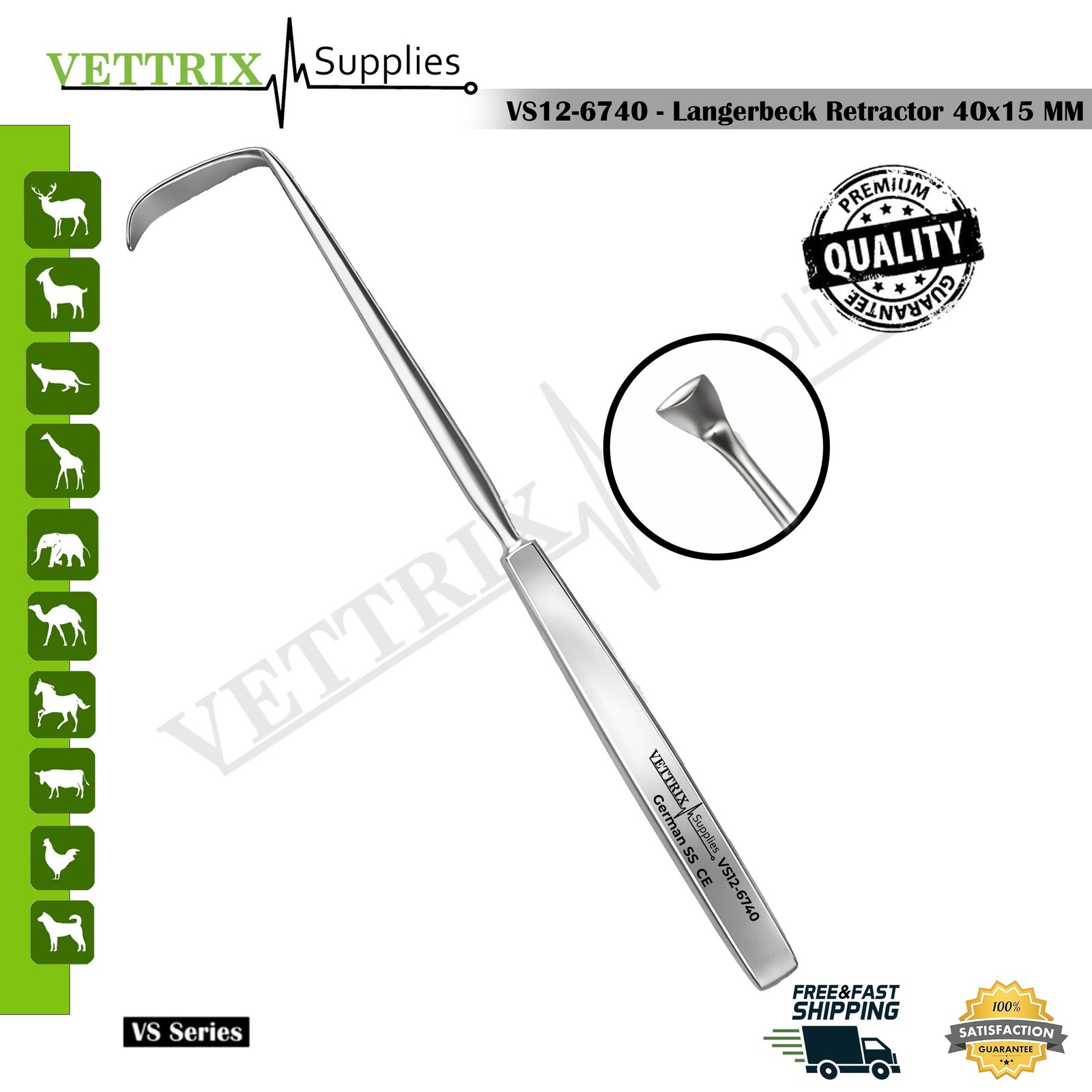 Langenbeck Retractor 40 x 15 mm