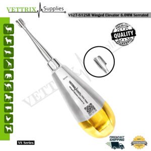 Winged Elevator Golden Serrated Handle 6mm