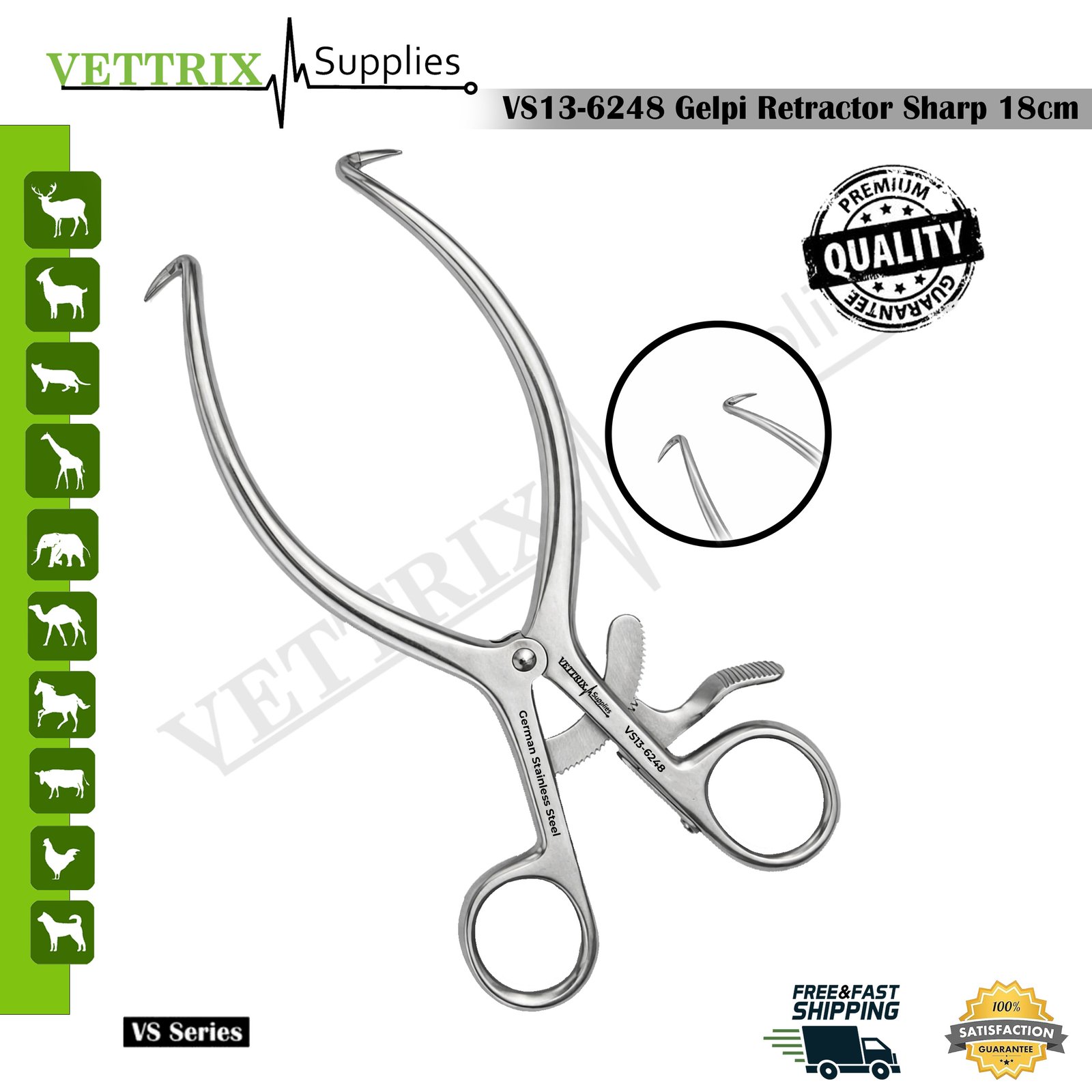 Gelpi Retractor Sharp 18 cm